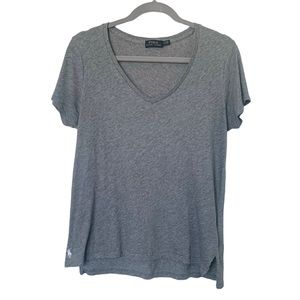 Polo Ralph Lauren 100% Cotton V-neck Gray Short Sleeve Shirt